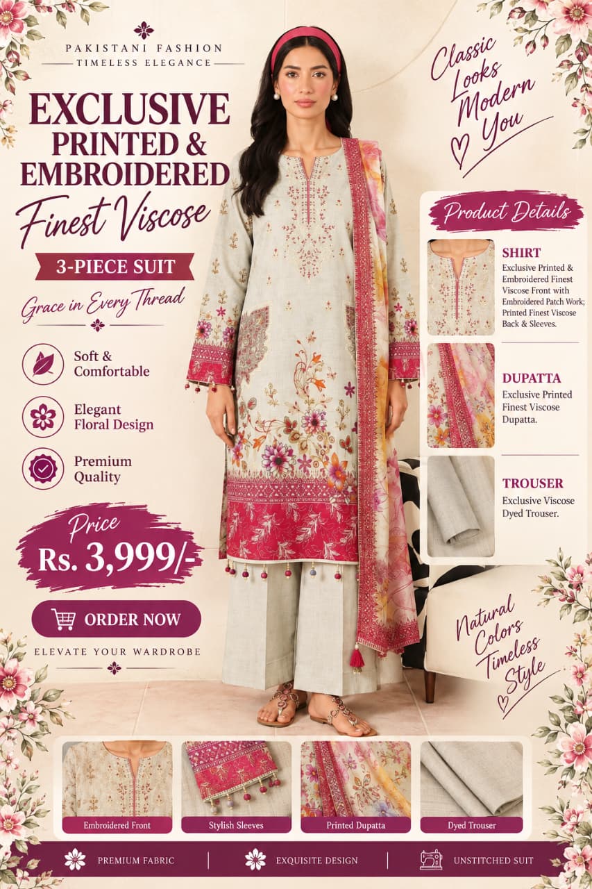 viscose 3 piece suit