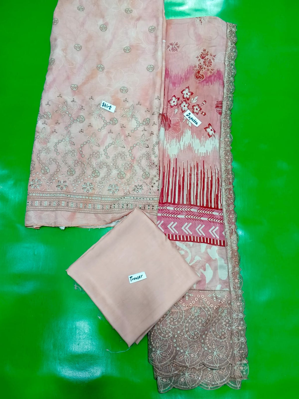 viscose 3 piece unstitch suit