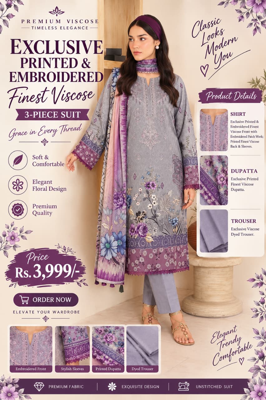 viscose 3 piece suit