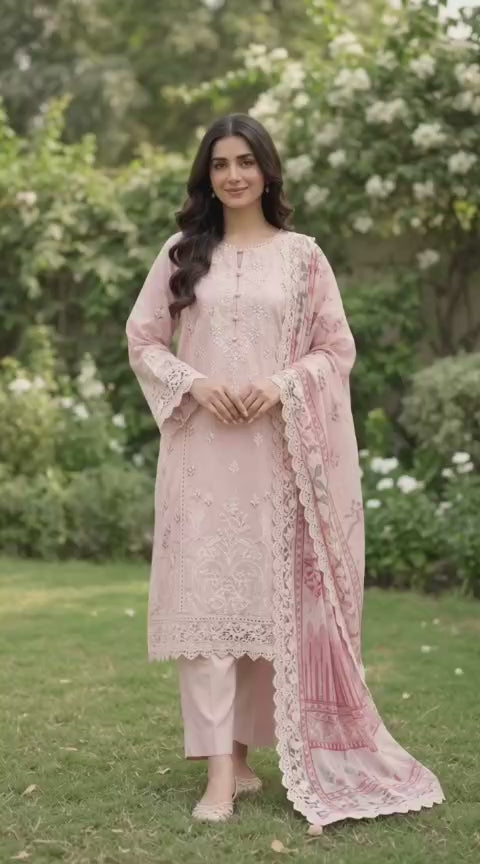 viscose 3 piece unstitch suit