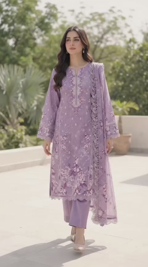 viscose 3 piece unstitch suit